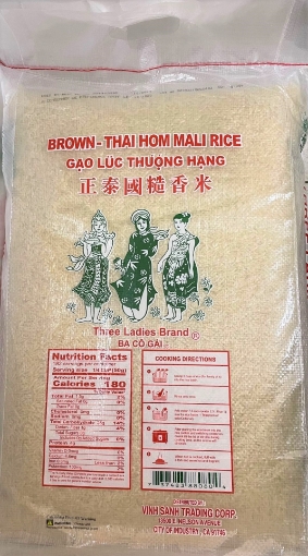 Picture of Three Ladies Brand Brown Jasmine Rice 20 Pounds